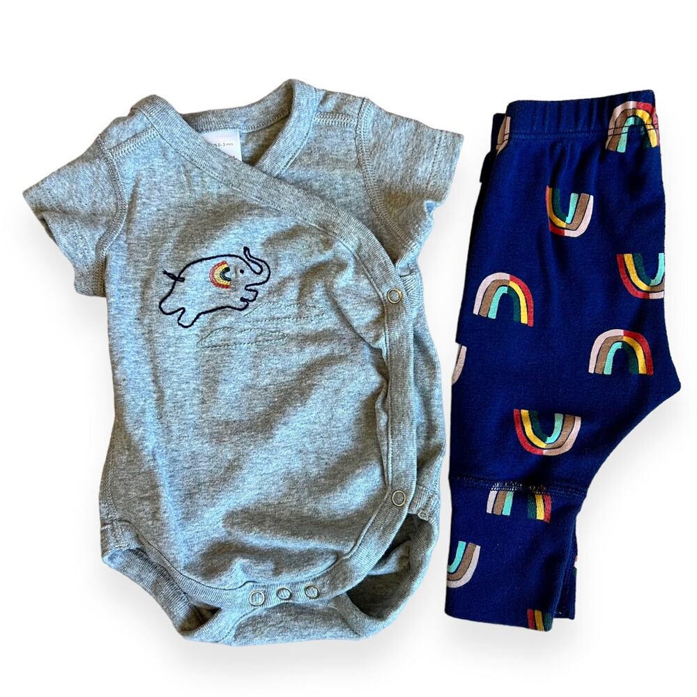 Hanna Andersson Rainbow Elephant Outfit 50cm